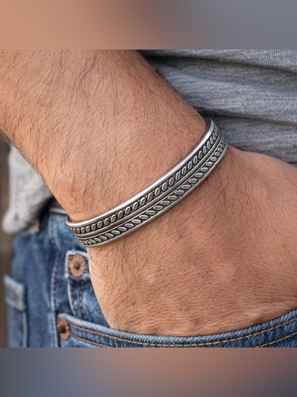 Silver plated open cuff bangle bracelet